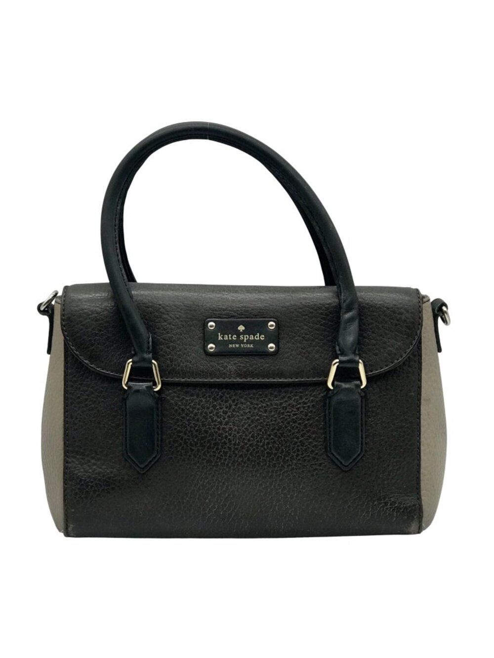 Kate Spade Brown Color-Block Pebbled Leather Convertible Satchel